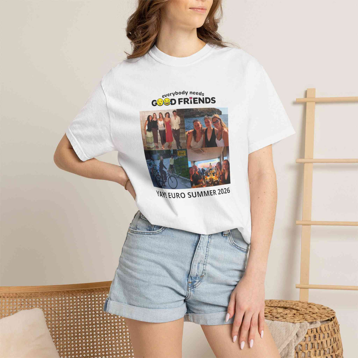 khaki Custom Women's Friends Tee - Layout 4 | Good Friends